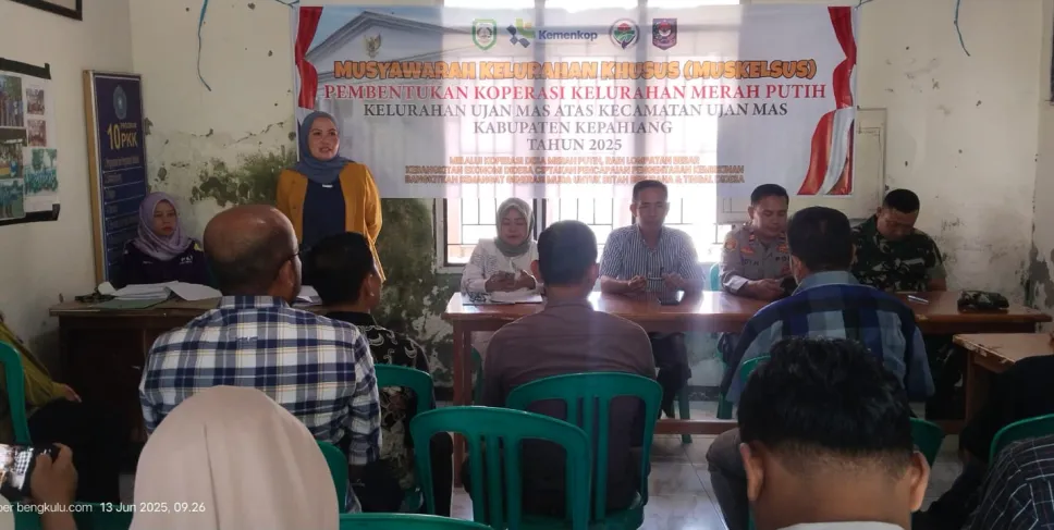 Pembentukan Koperasi Merah Putih, Kelurahan Ujan Mas Gelar Muskelsus. Foto: Ibnu/Siberbengkulu.co